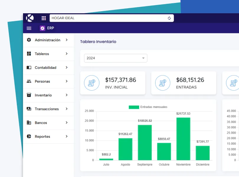 Dashboards y reportes ERP